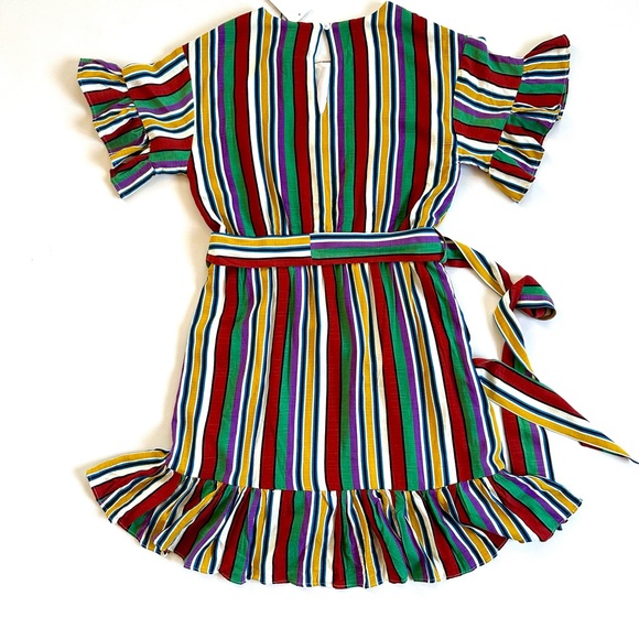 LOST + WANDER ANTHROPOLOGIE MULTI STRIPE FLUTTER RUFFLE SLEEVE AND HEM NWT! SzS - Picture 7 of 13